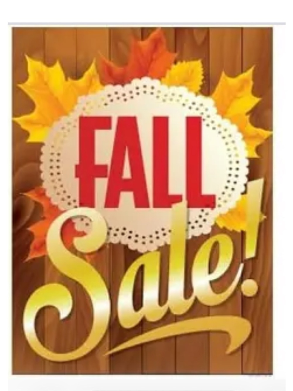 Fall Sale Graphic with Autumn Leaves
